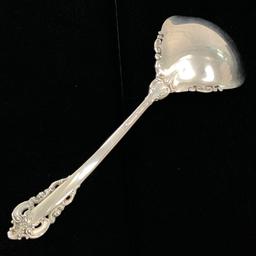 Estate Wallace Grande Baroque sterling silver scrollworked ladle