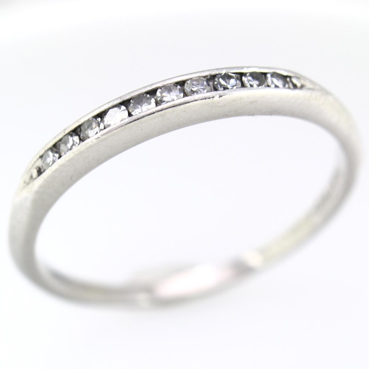 Vintage platinum diamond band ring