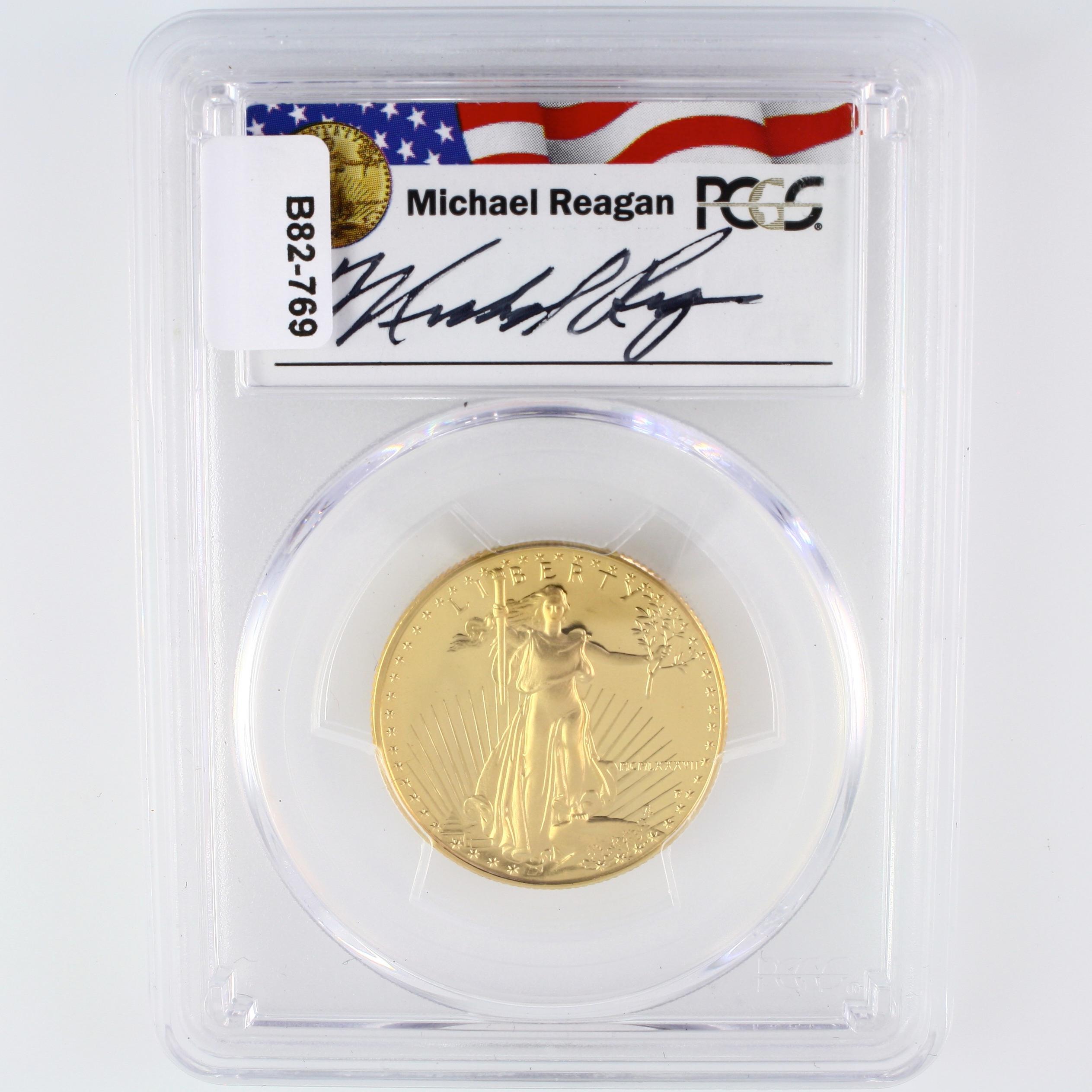 Certified 1987-P U.S. autographed proof 1/2oz $25 American Eagle gold coin