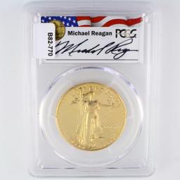 Certified 1986-W U.S. autographed proof 1oz $50 American Eagle gold coin