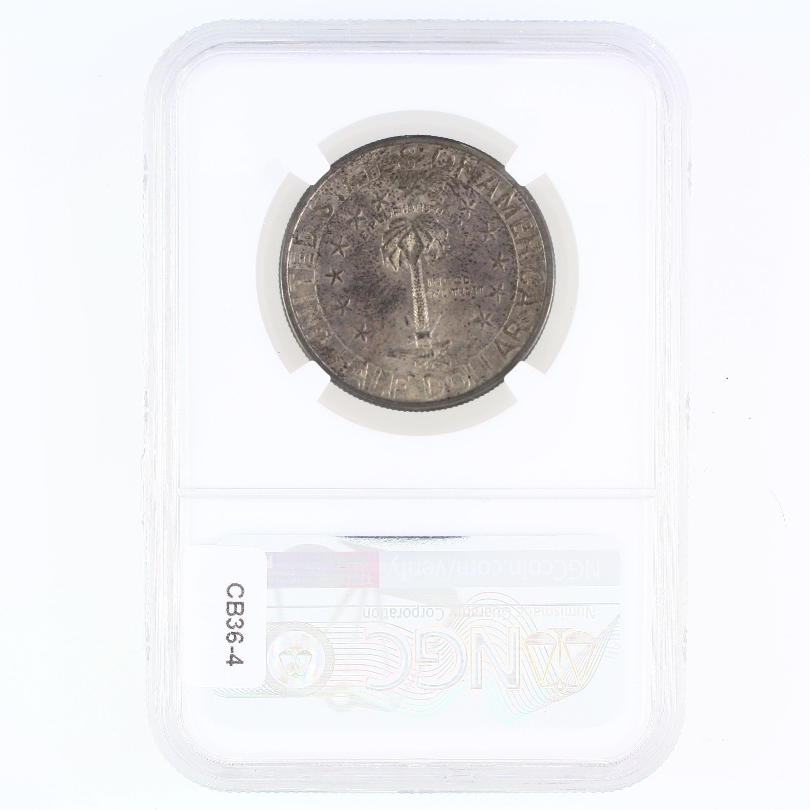 Certified 1936-D U.S. Columbia commemorative half dollar