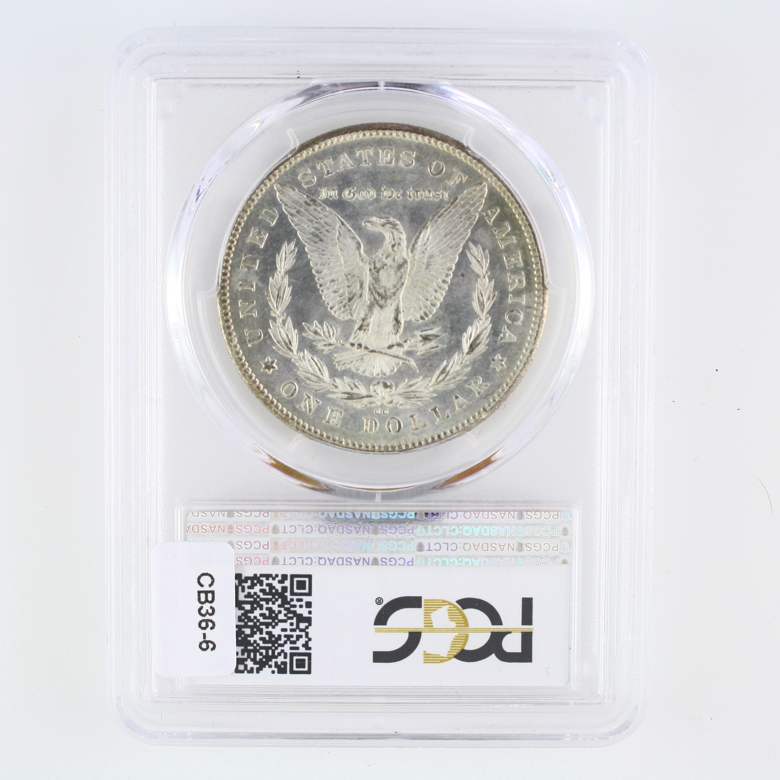 Certified 1878-CC U.S. Morgan silver dollar