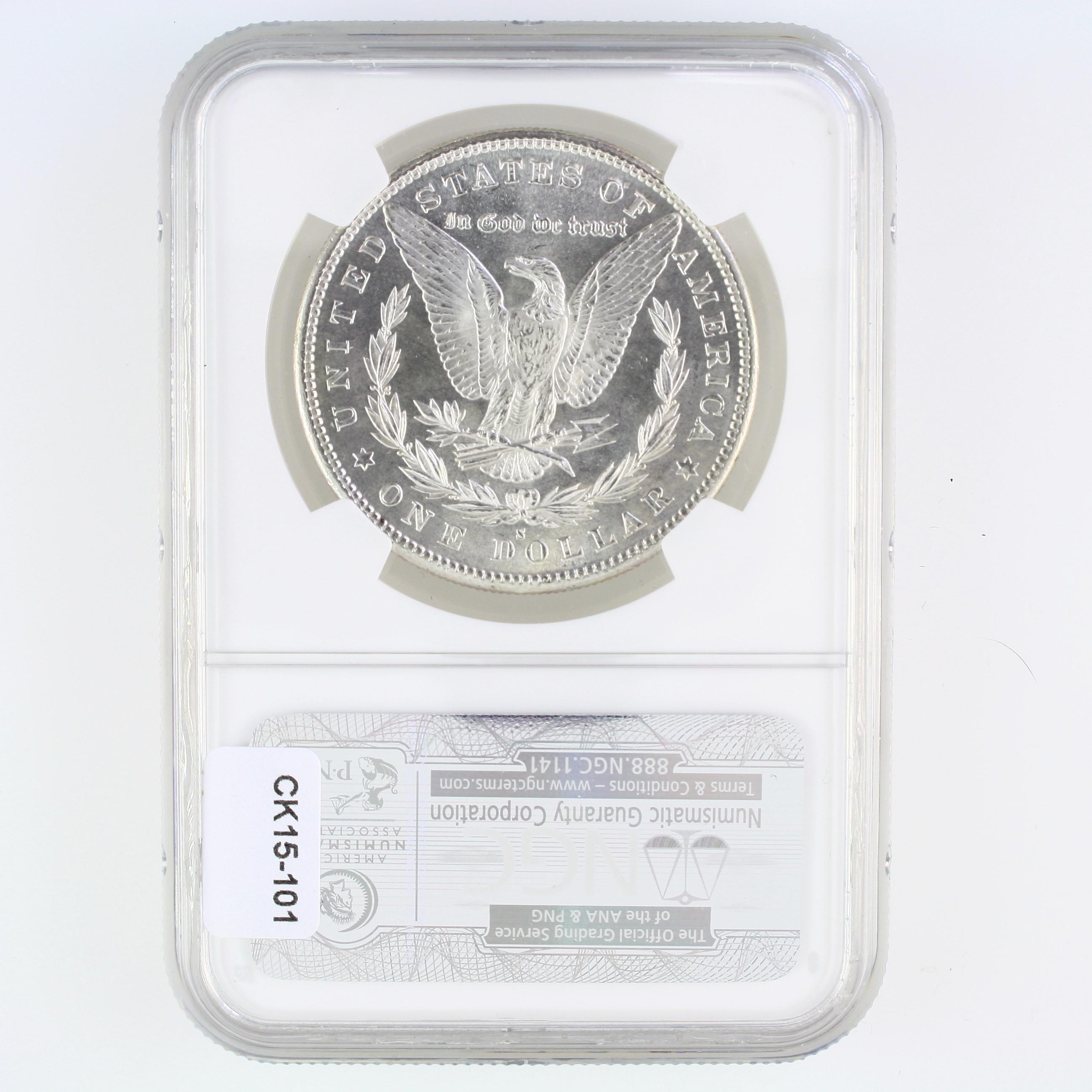 Certified 1880-S U.S. Morgan silver dollar