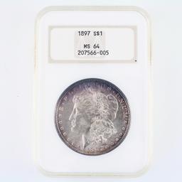 Certified 1897 U.S. Morgan silver dollar