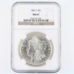 Certified 1881-S U.S. Morgan silver dollar