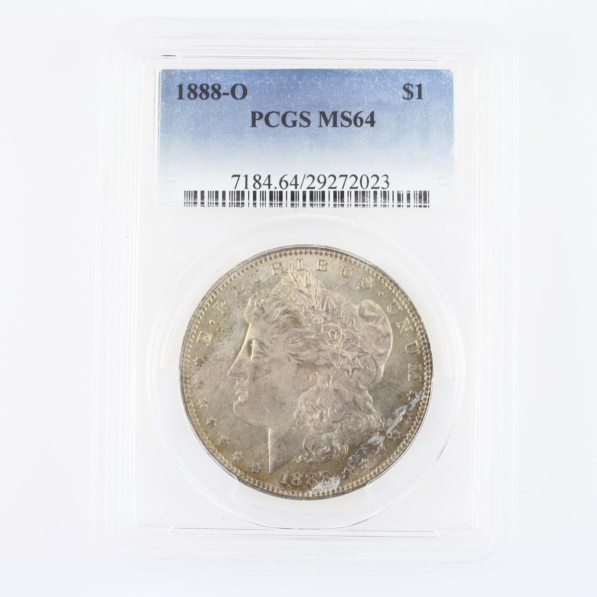 Certified 1888-O U.S. Morgan silver dollar