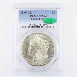 Certified 1879-CC capped die U.S. Morgan silver dollar