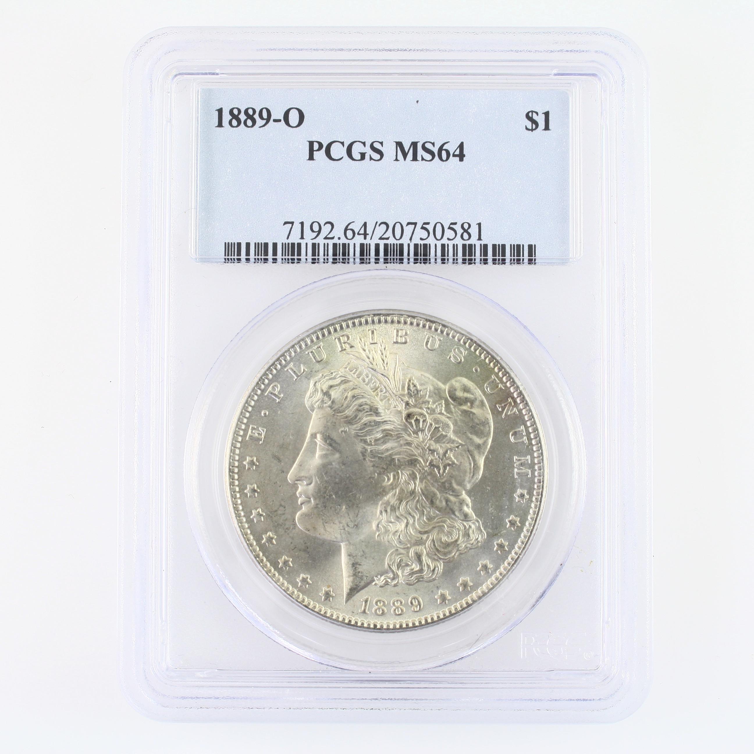 Certified 1889-O U.S. Morgan silver dollar