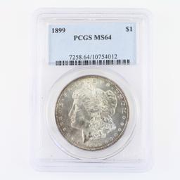 Certified 1899 U.S. Morgan silver dollar