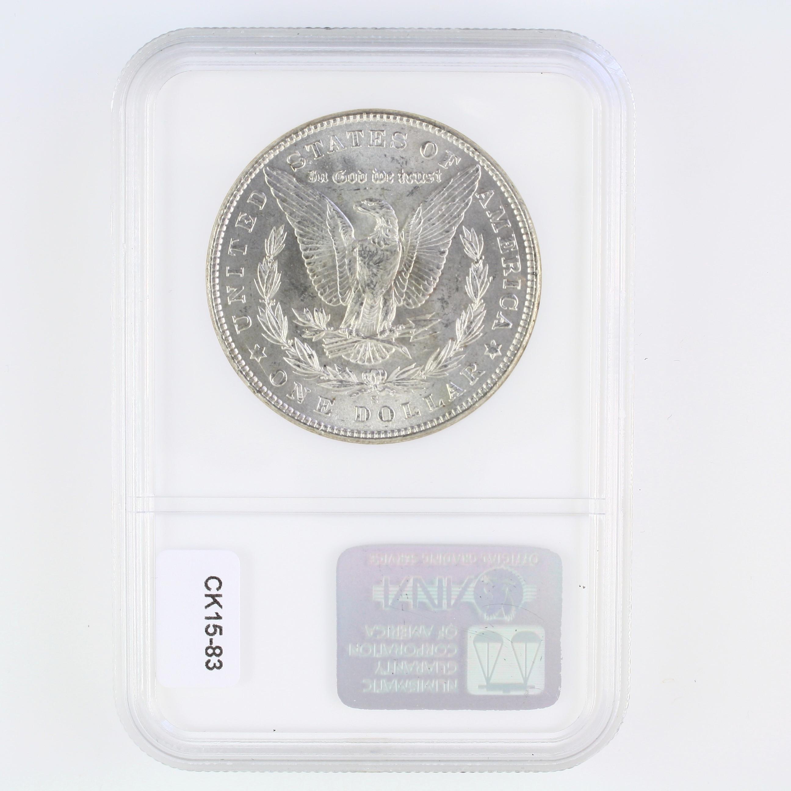 Certified 1901-S U.S. Morgan silver dollar