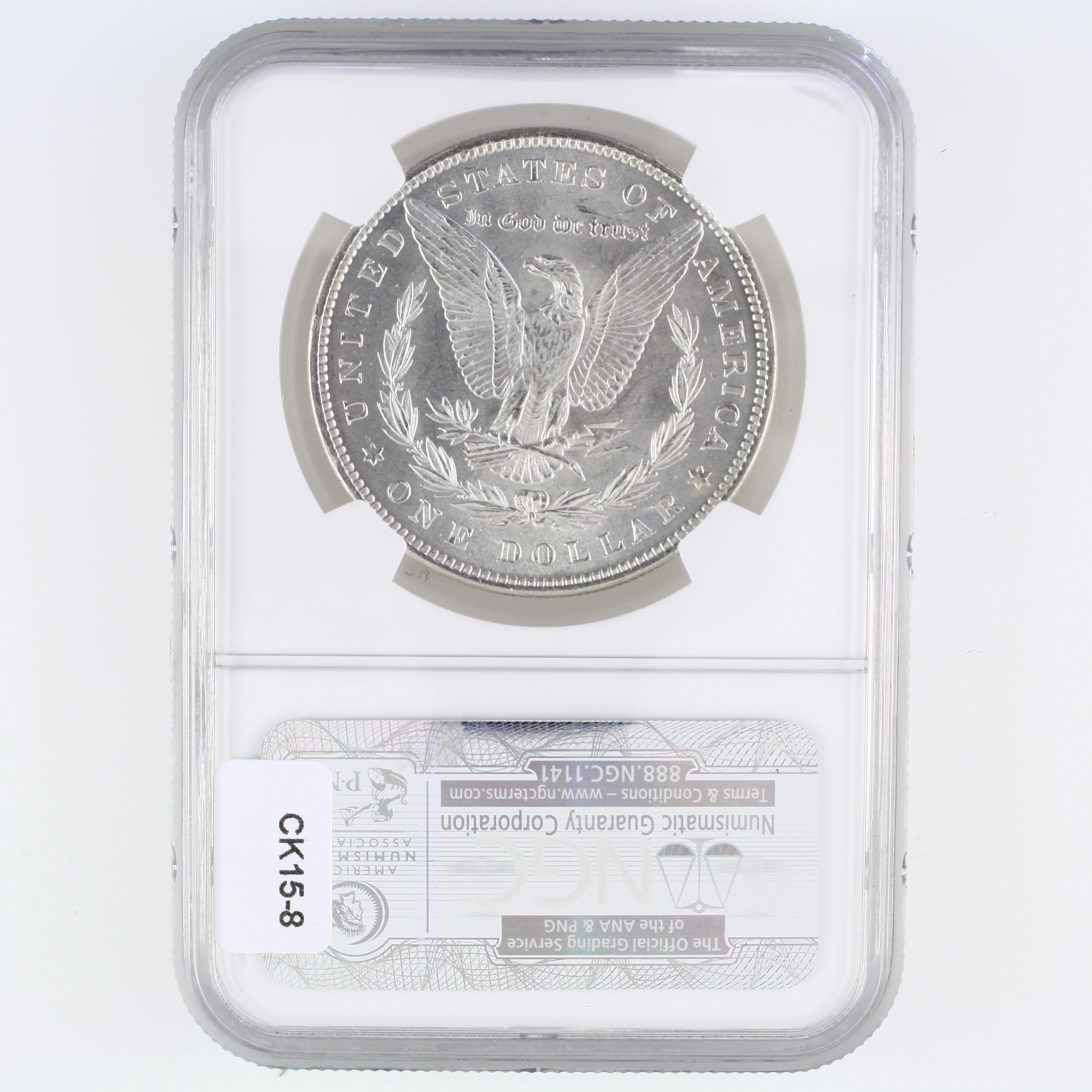 Certified 1880 U.S. Morgan silver dollar
