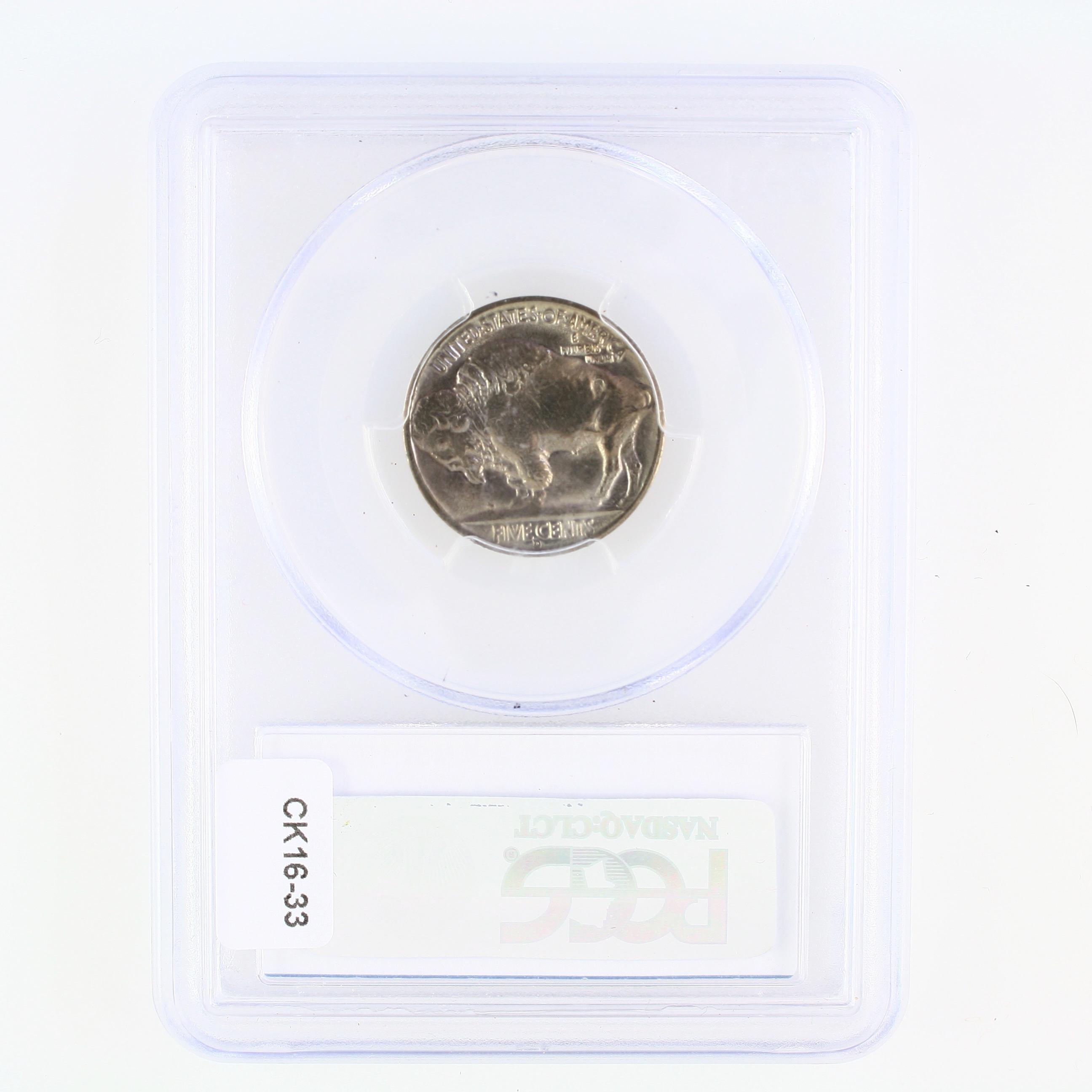 Certified 1938-D U.S. buffalo nickel