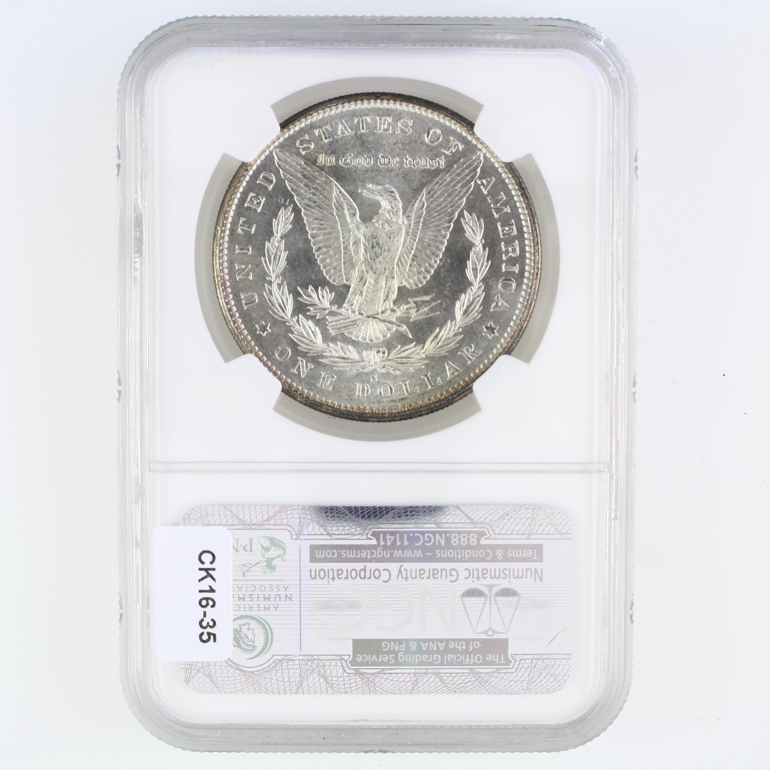 Certified 1881-S U.S. Morgan silver dollar