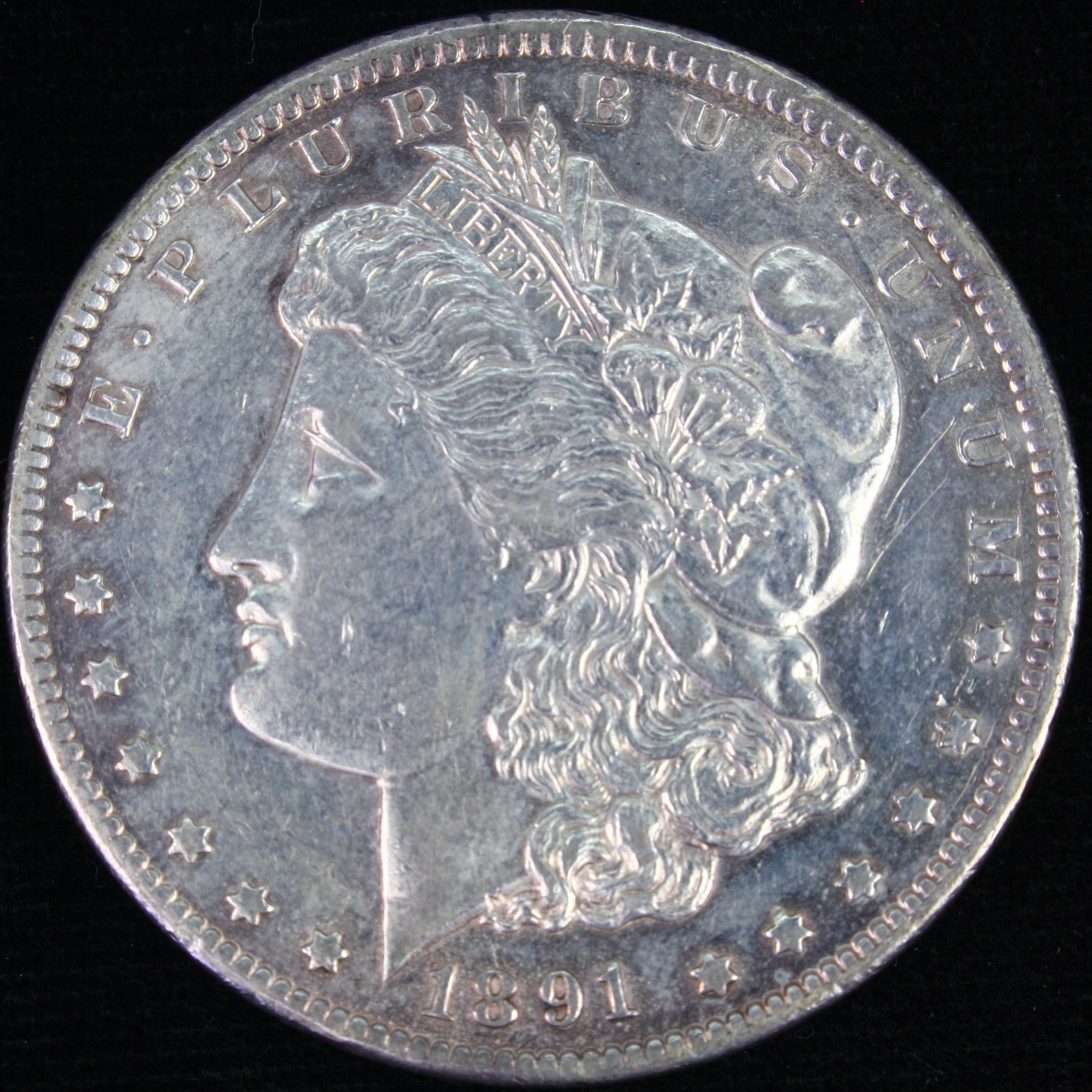 1891-CC U.S. Morgan silver dollar