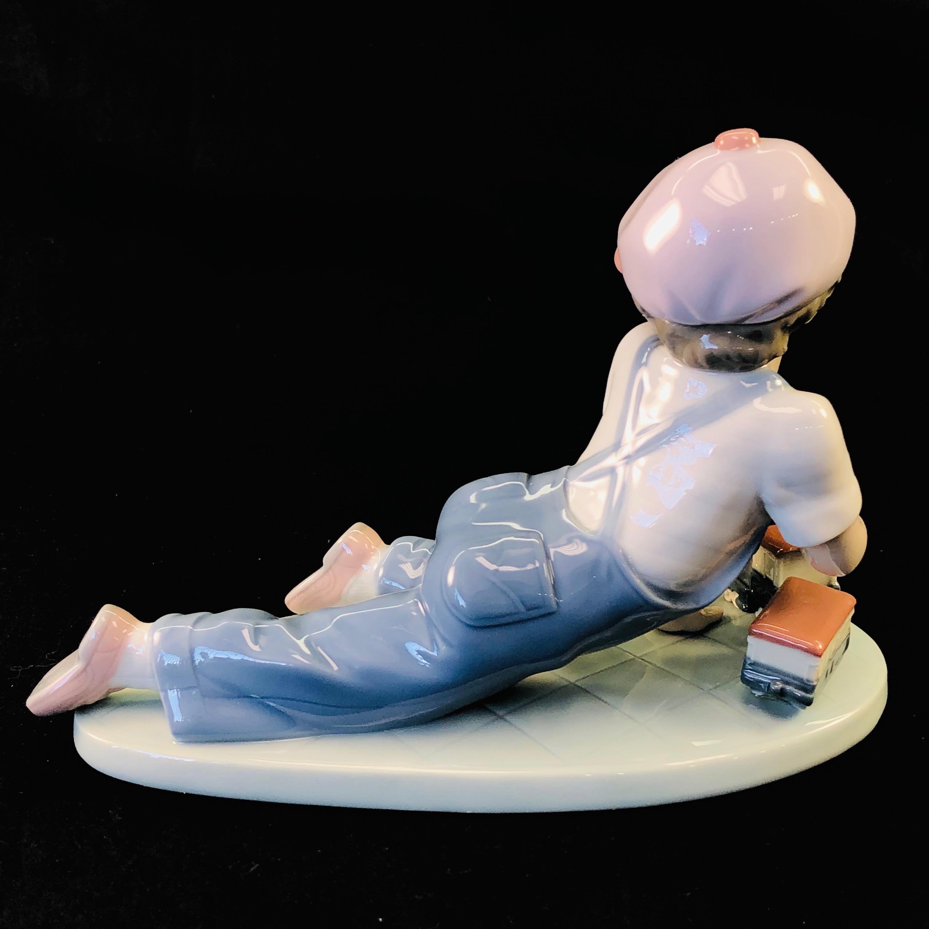 Estate Lladro #7619 "All Aboard" porcelain figurine with original box