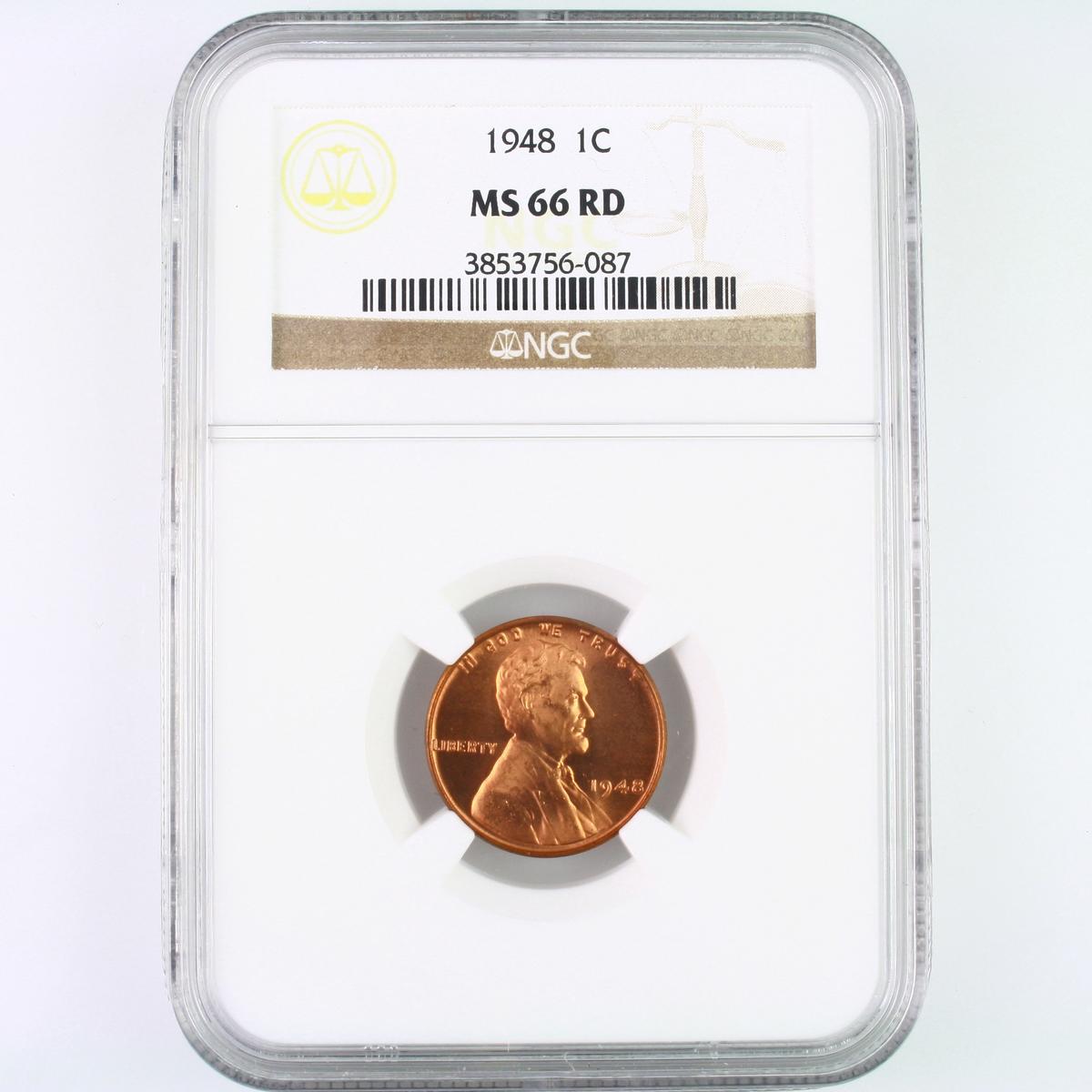 Certified 1948 U.S. Lincoln cent