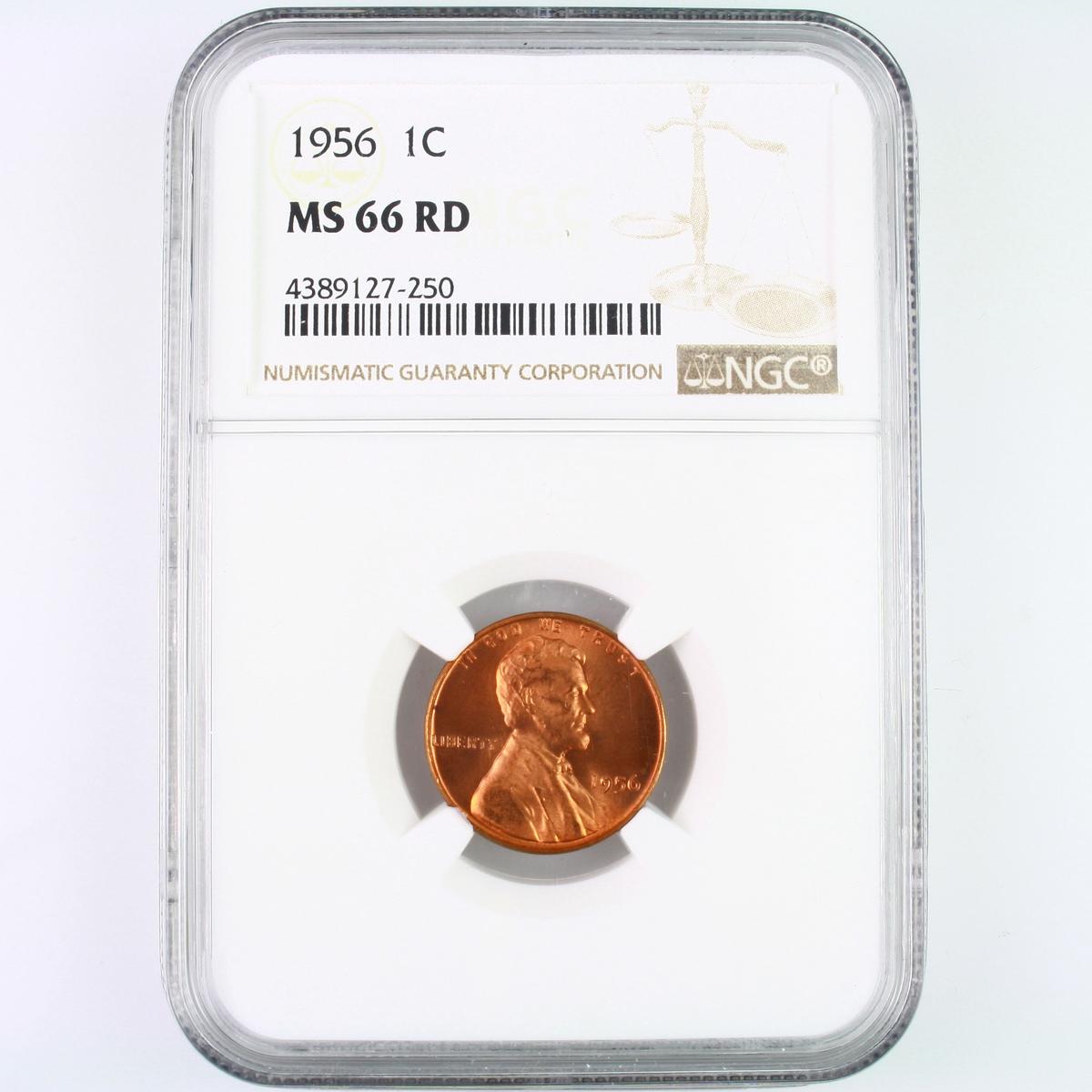 Certified 1956 U.S. Lincoln cent