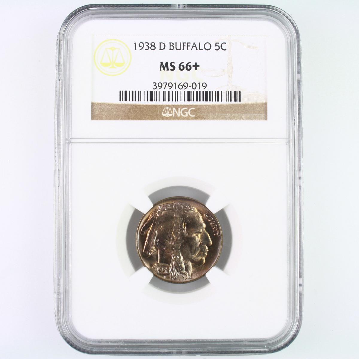 Certified 1938-D U.S. buffalo nickel