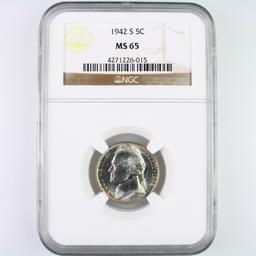 Certified 1942-S U.S. Jefferson nickel