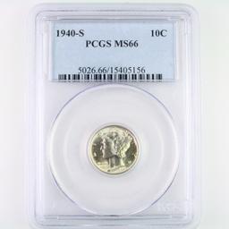 Certified 1940-S U.S. Mercury dime