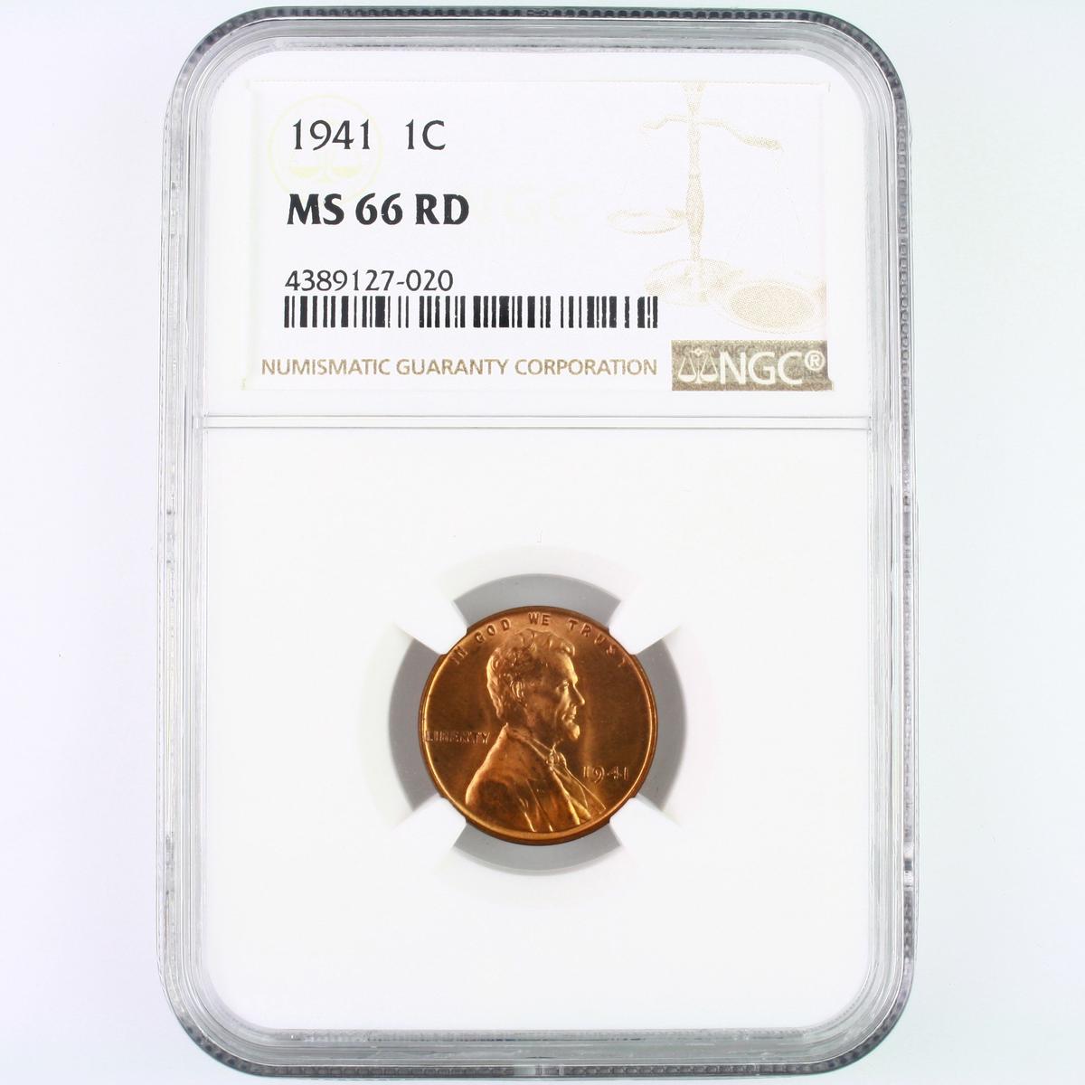 Certified 1941 U.S. Lincoln cent