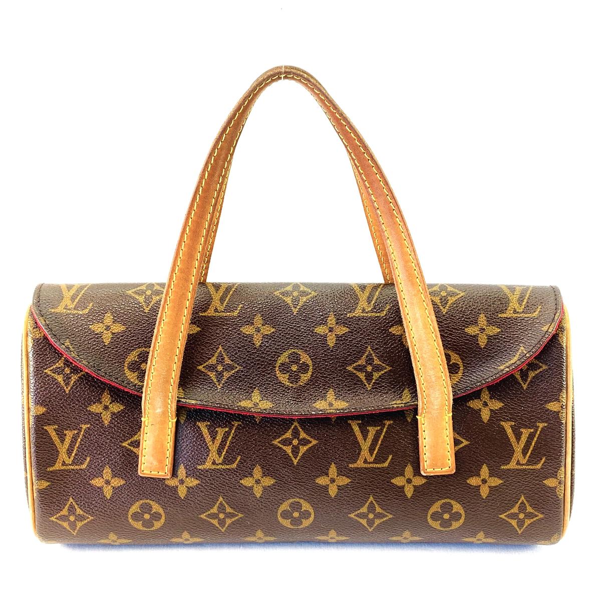 Authentic estate Louis Vuitton "Sonatine" canvas & leather handbag