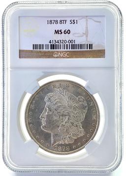 Certified 1878 U.S. Morgan silver dollar