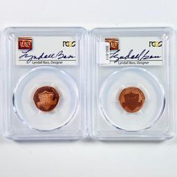 Certified 2-piece proof & reverse proof 2019-W autographed U.S. Lincoln cents