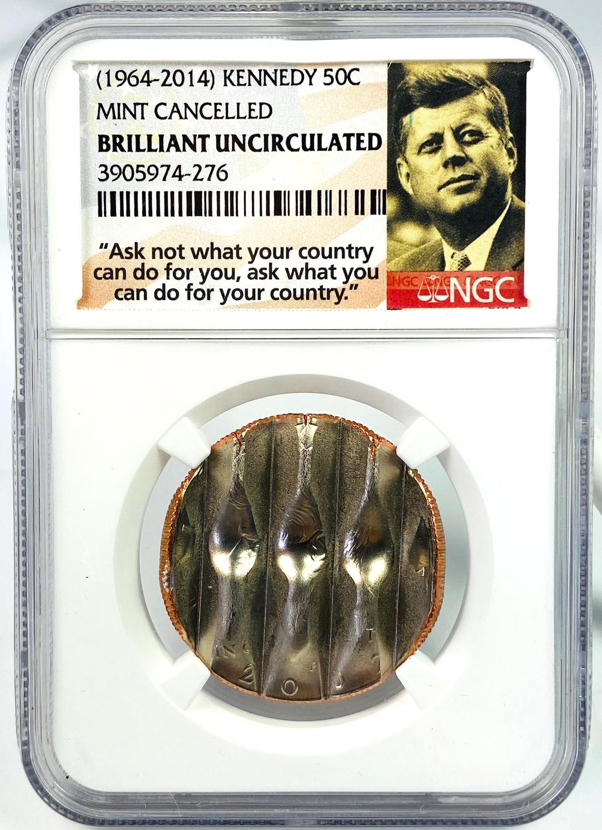 Certified Mint-cancelled die U.S. Kennedy half dollar