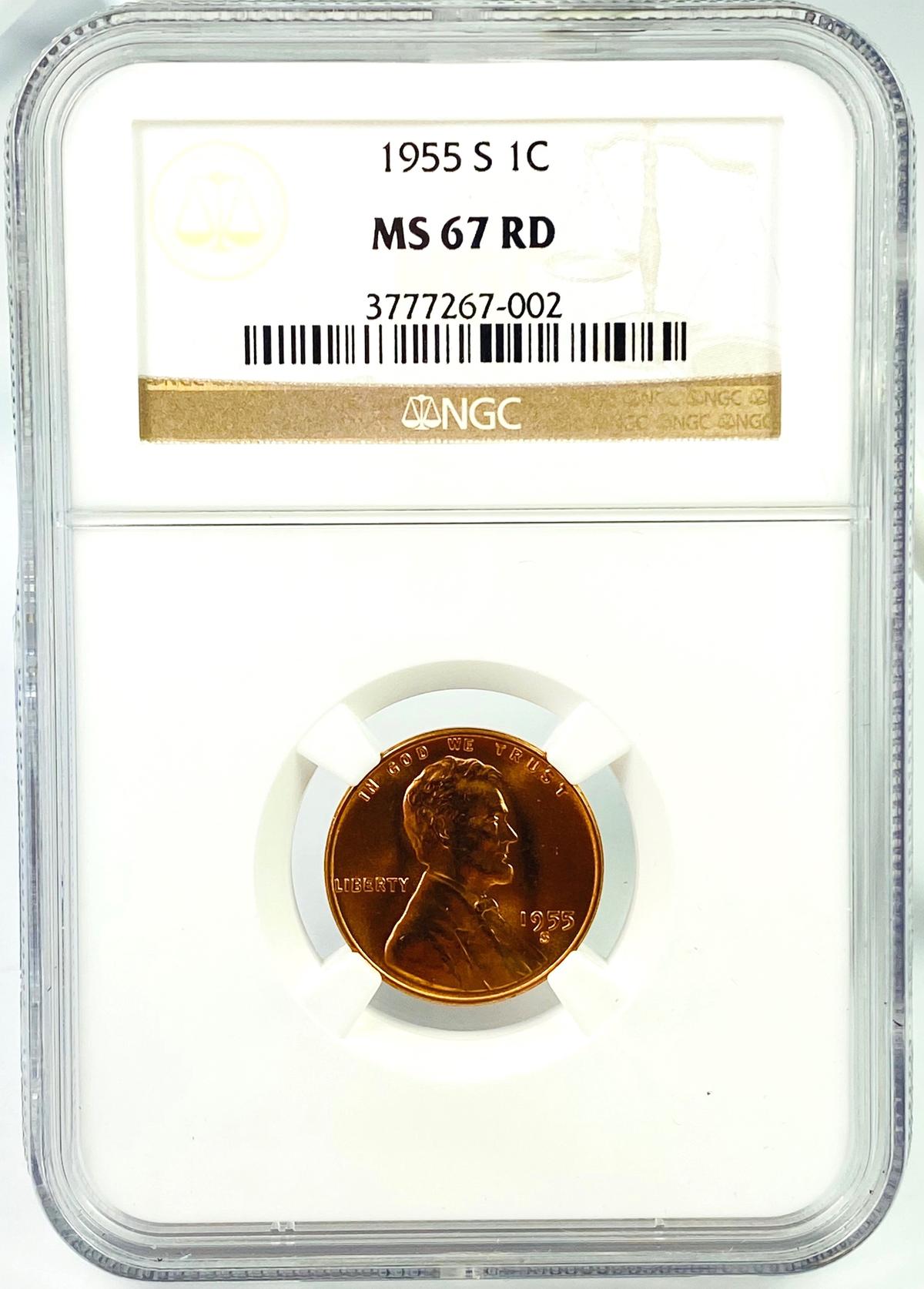 Certified 1955-S U.S. Lincoln cent