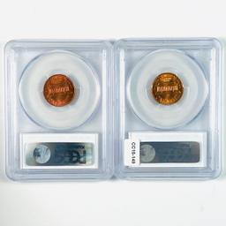 Pair of certified 1960 small date U.S. Lincoln cents