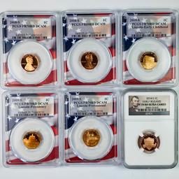 Lot of 6 certified mixed date proof U.S. Lincoln cents