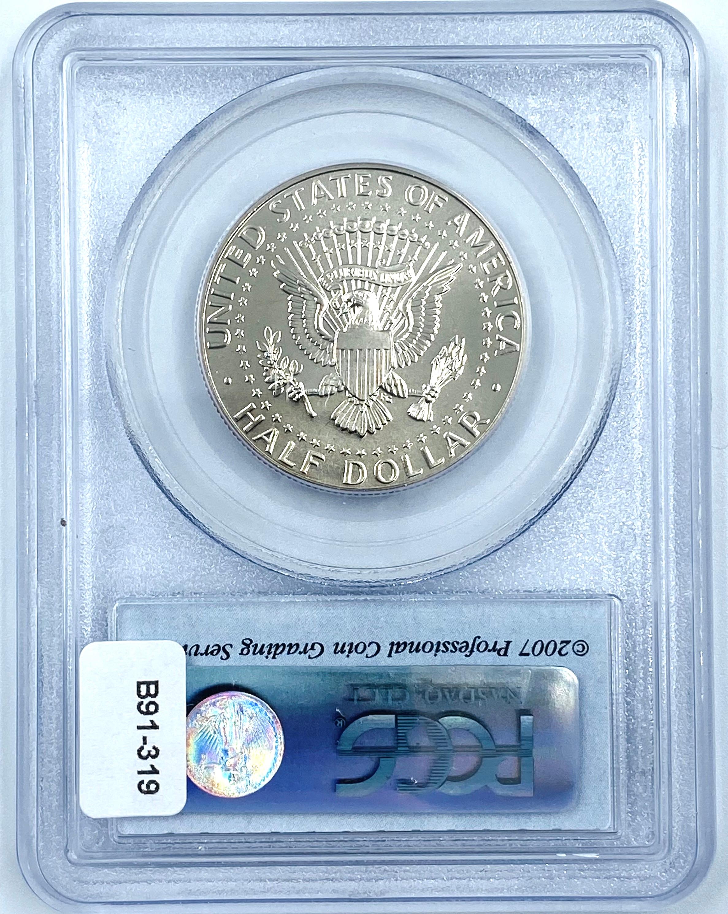 Certified 2007-D satin finish U.S. Kennedy half dollar