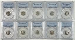 Lot of 10 certified proof U.S. Roosevelt dimes