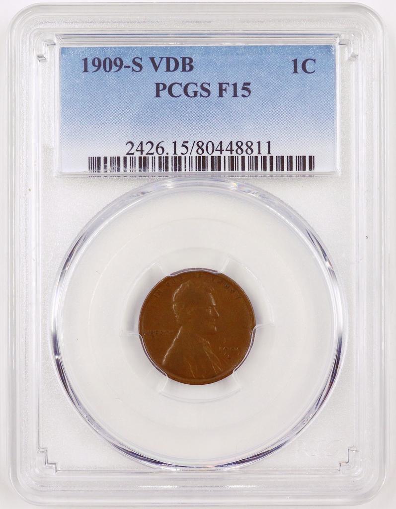 Certified 1909-S VDB U.S. Lincoln cent