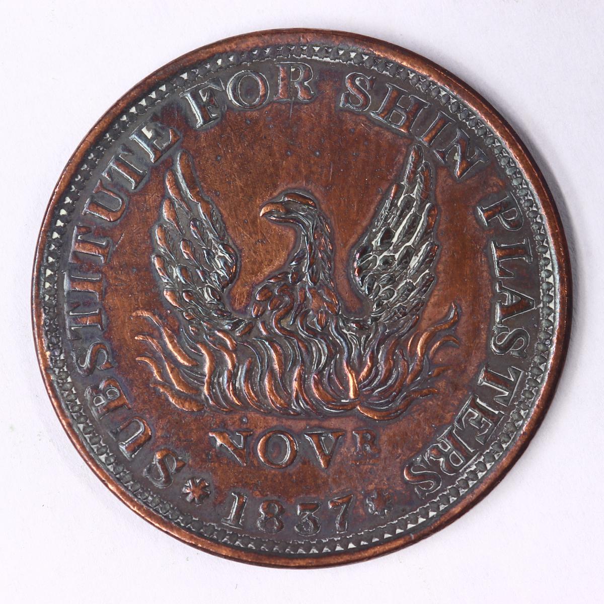 1837 Hard Times Token- Not One Cent