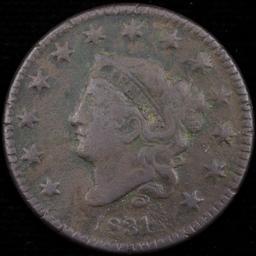 1831 medium letters U.S. coronet large cent