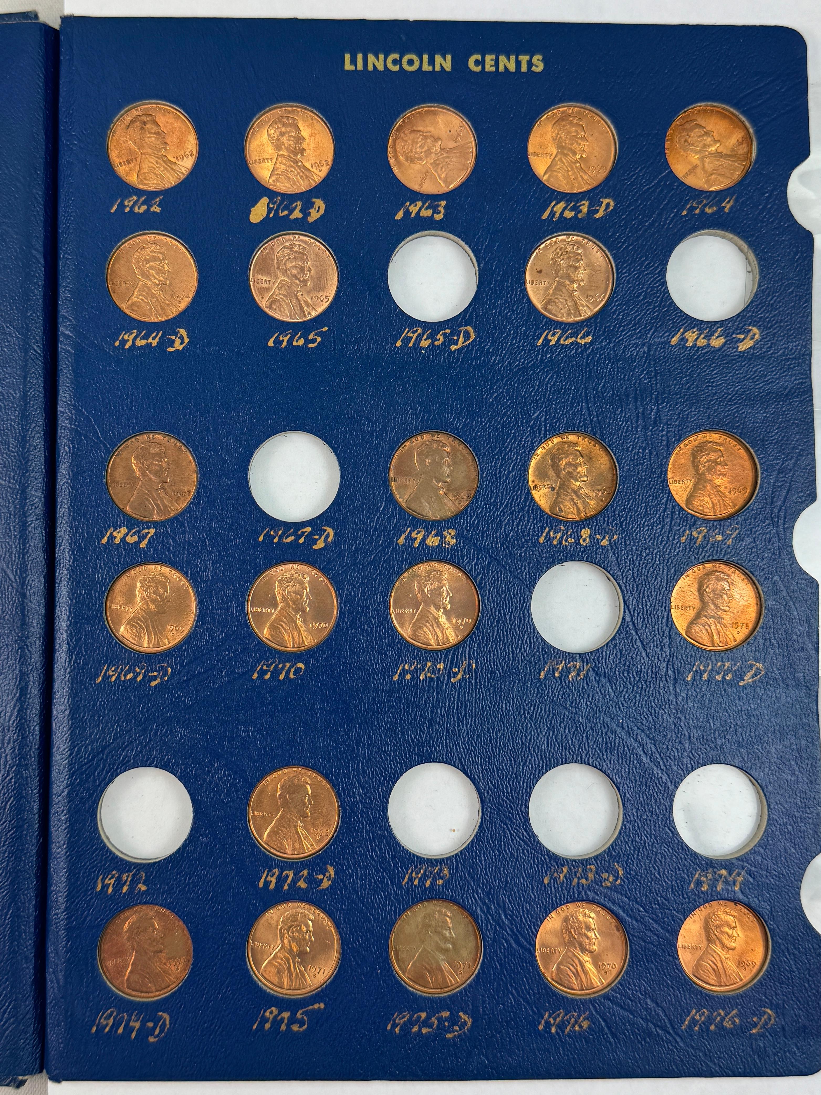 Complete 66-piece set of uncirculated 1941-1964 U.S. Lincoln cents