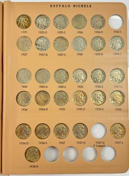 Near-complete 63-piece set of circulated U.S. buffalo nickels