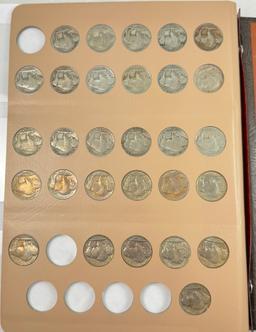 Near-complete 63-piece set of circulated U.S. buffalo nickels