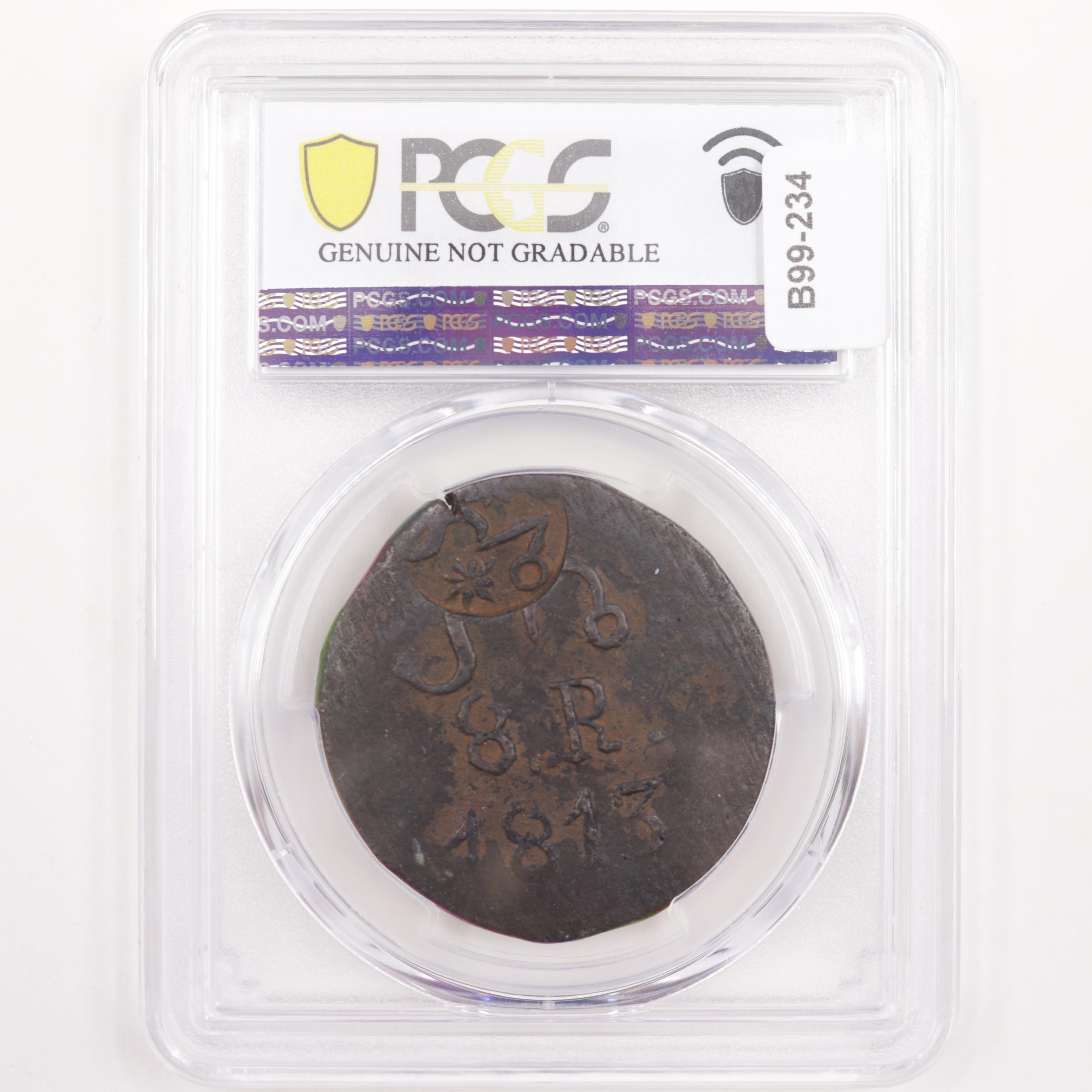 Certified 1813 Mexico Morales SUD copper 8 real