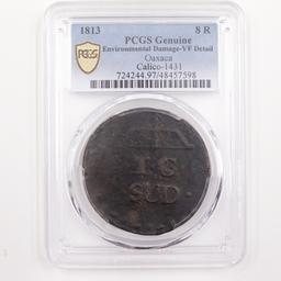 Certified 1813 Mexico Morales SUD Oaxaca copper 8 real