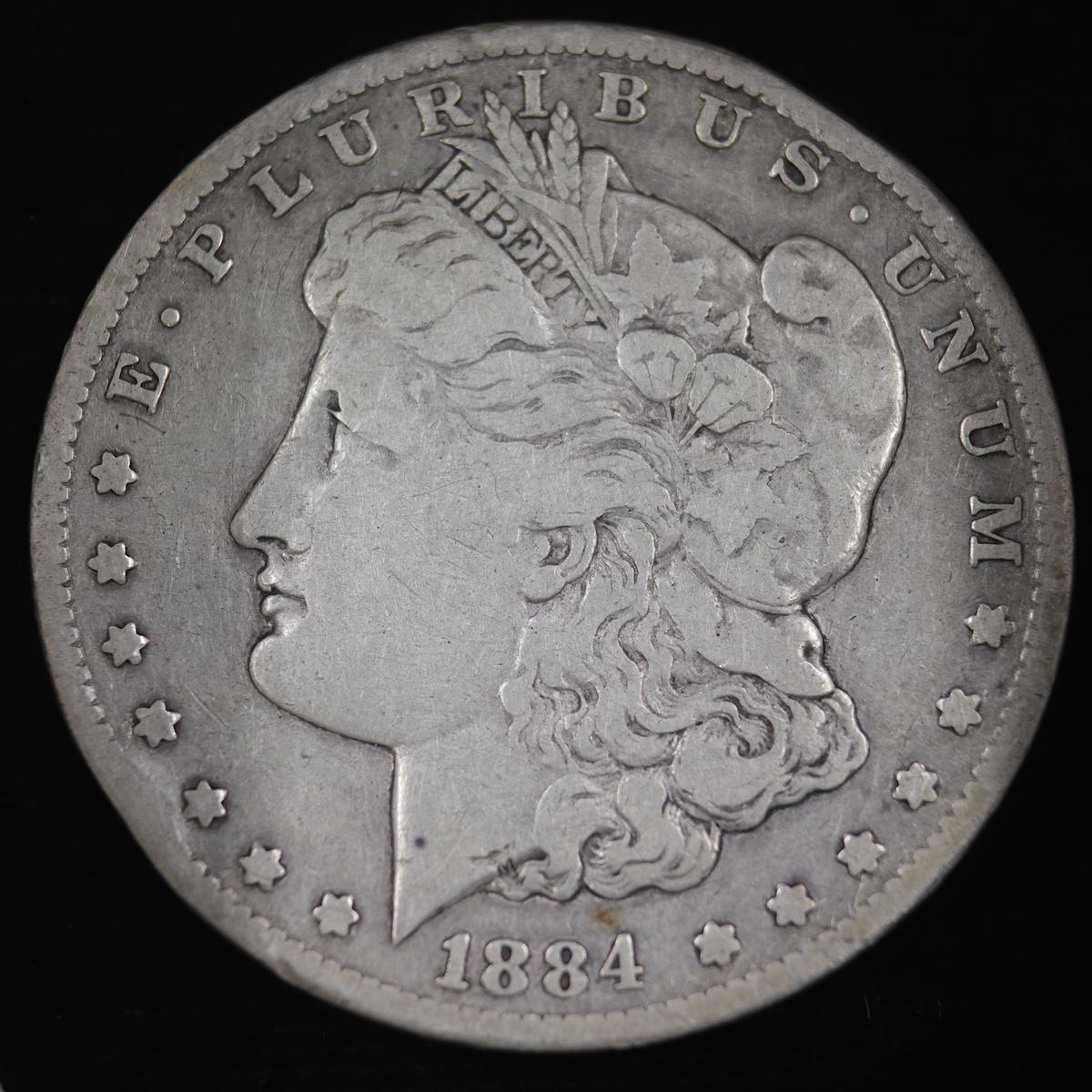 1884-CC U.S. Morgan silver dollar