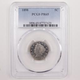 Certified 1898 proof U.S. "V" nickel