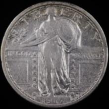 1917-D type 1 U.S. standing Liberty quarter