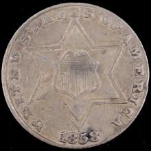 1858 U.S. 3-cent silver piece