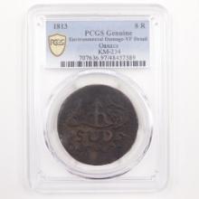 Certified 1813 Mexico Morales SUD Oaxaca copper 8 real