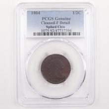 Certified 1804 spiked chin U.S. draped bust half cent