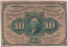 1862-1863 first issue U.S. 10-cent fractional currency banknote (F-1242)