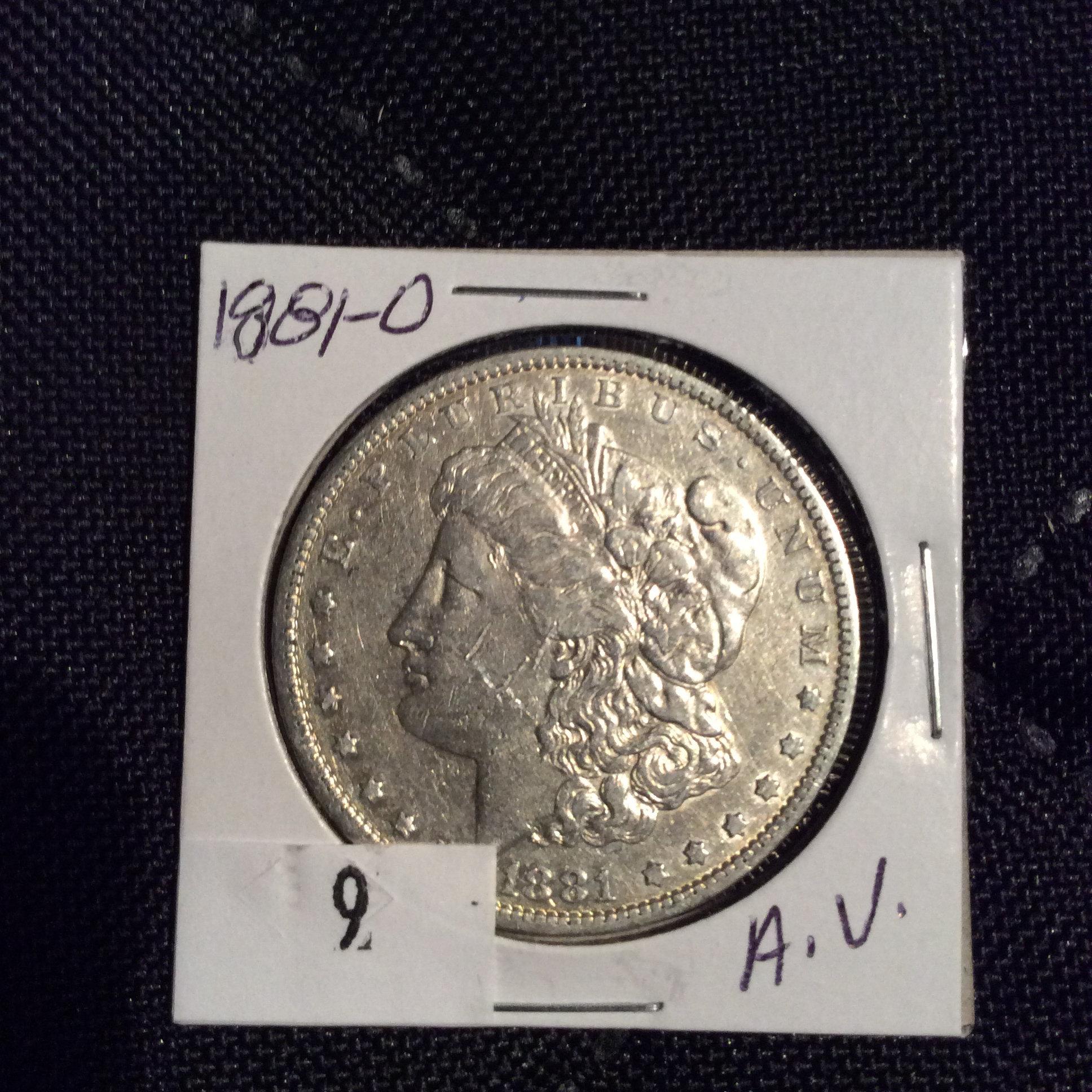 1881-O Morgan Silver Dollar A. U.